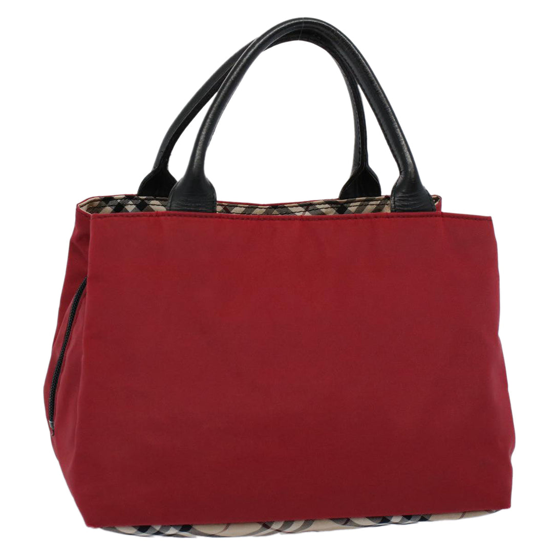 Burberry Hand Bag Nylon Red Auth yb435