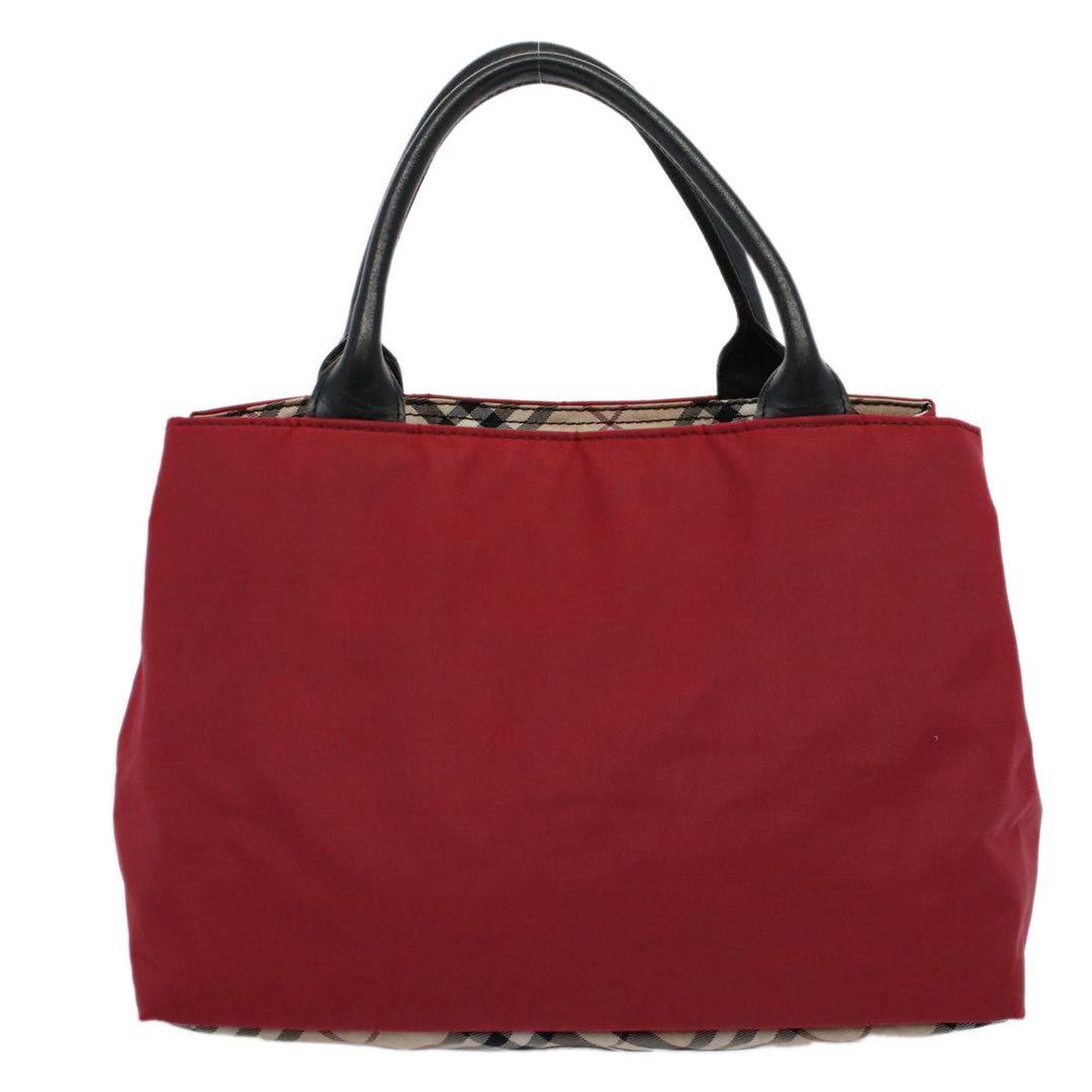 Burberry Hand Bag Nylon Red Auth yb435