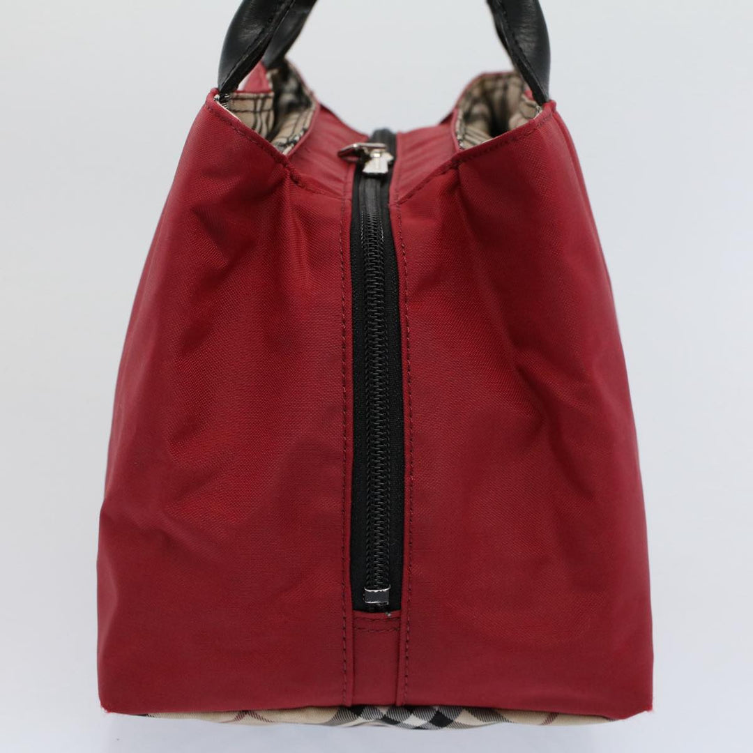 Burberry Hand Bag Nylon Red Auth yb435