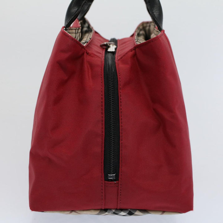Burberry Hand Bag Nylon Red Auth yb435