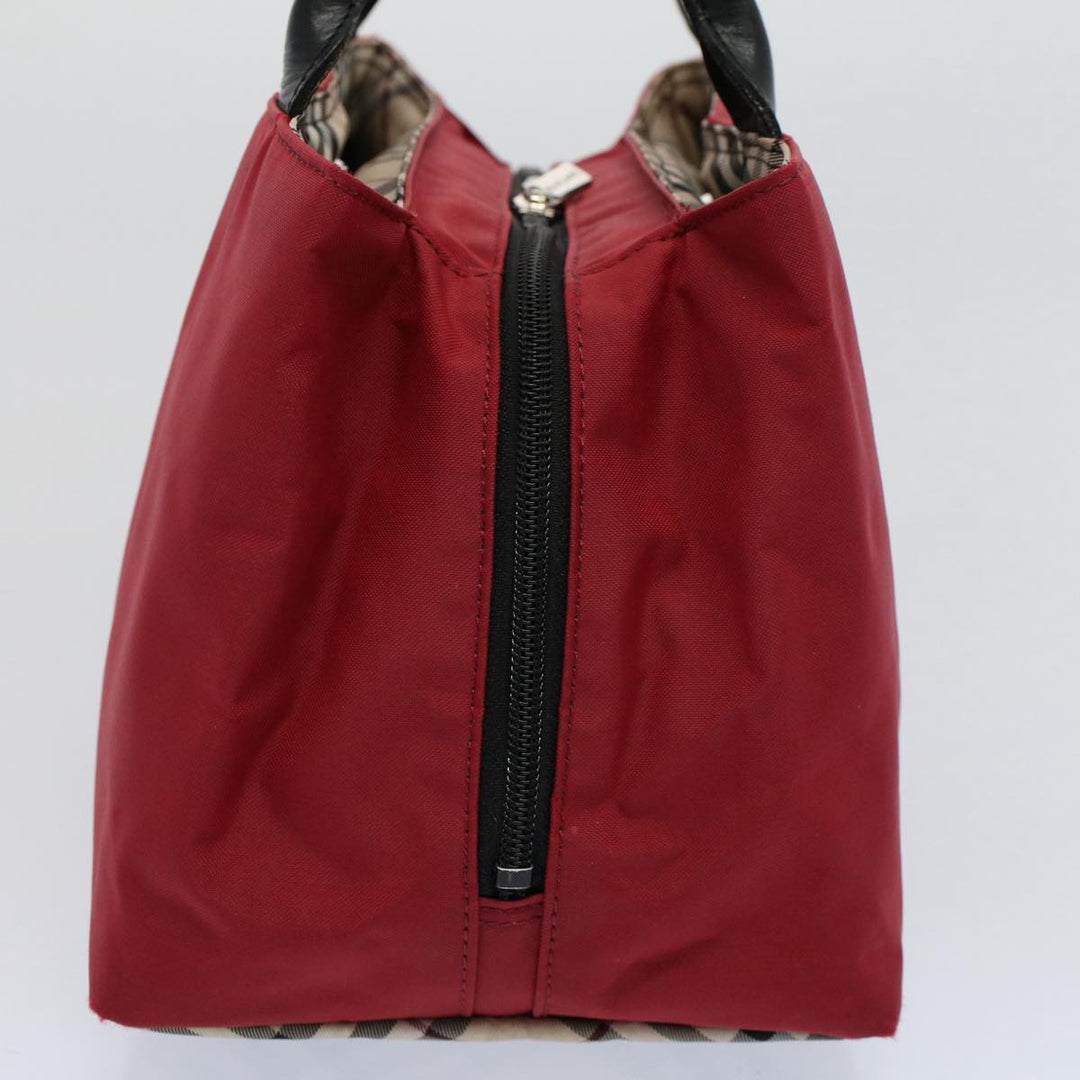 Burberry Hand Bag Nylon Red Auth yb435