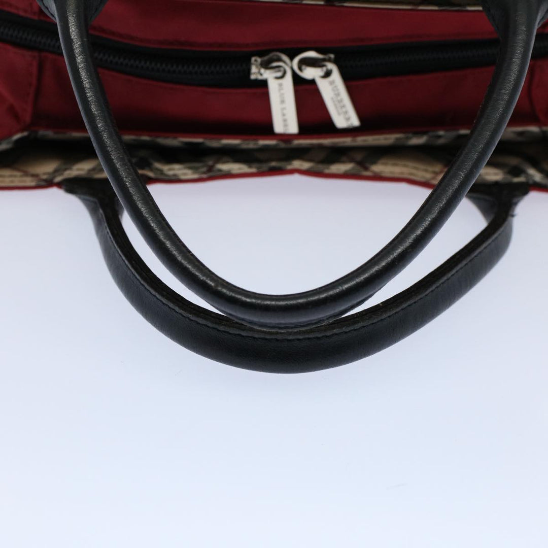Burberry Hand Bag Nylon Red Auth yb435