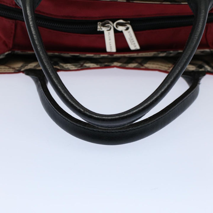 Burberry Hand Bag Nylon Red Auth yb435