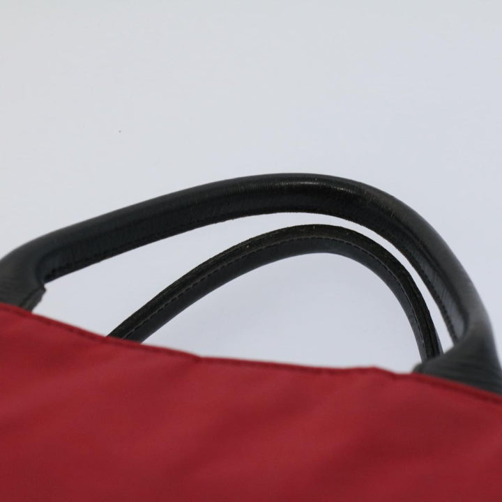 Burberry Hand Bag Nylon Red Auth yb435