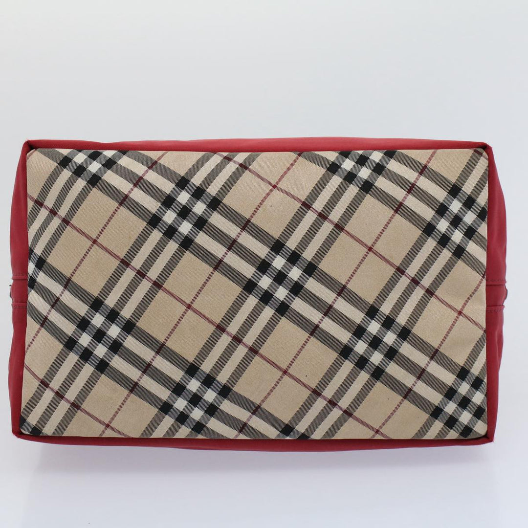 Burberry Hand Bag Nylon Red Auth yb435