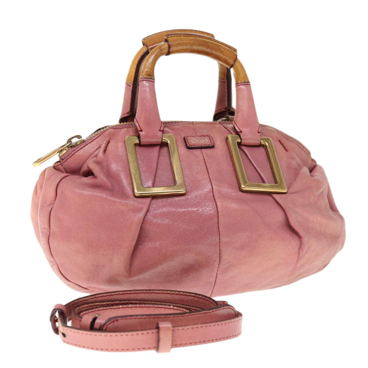 Chloe Etel Shoulder Bag Leather 2way Pink yb497