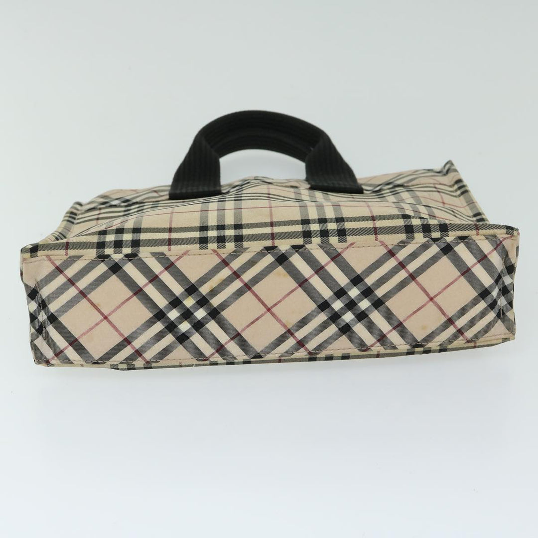 Burberry Nova Check Blue Label Hand Bag Nylon Beige Auth yb520