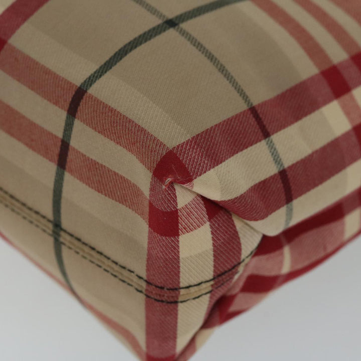 Burberry Nova Check Hand Bag Canvas Red Auth yb523