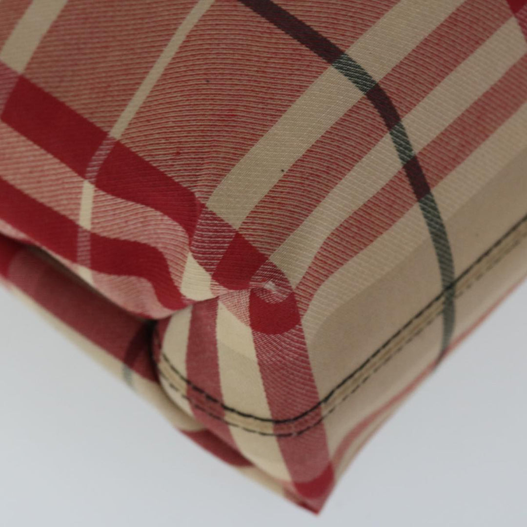 Burberry Nova Check Hand Bag Canvas Red Auth yb523