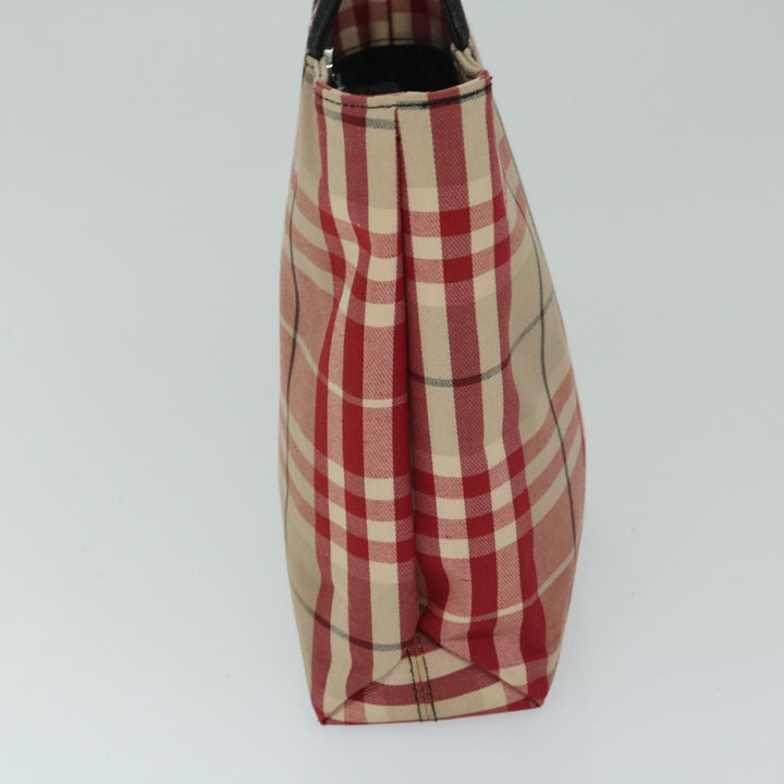 Burberry Nova Check Hand Bag Canvas Red Auth yb523