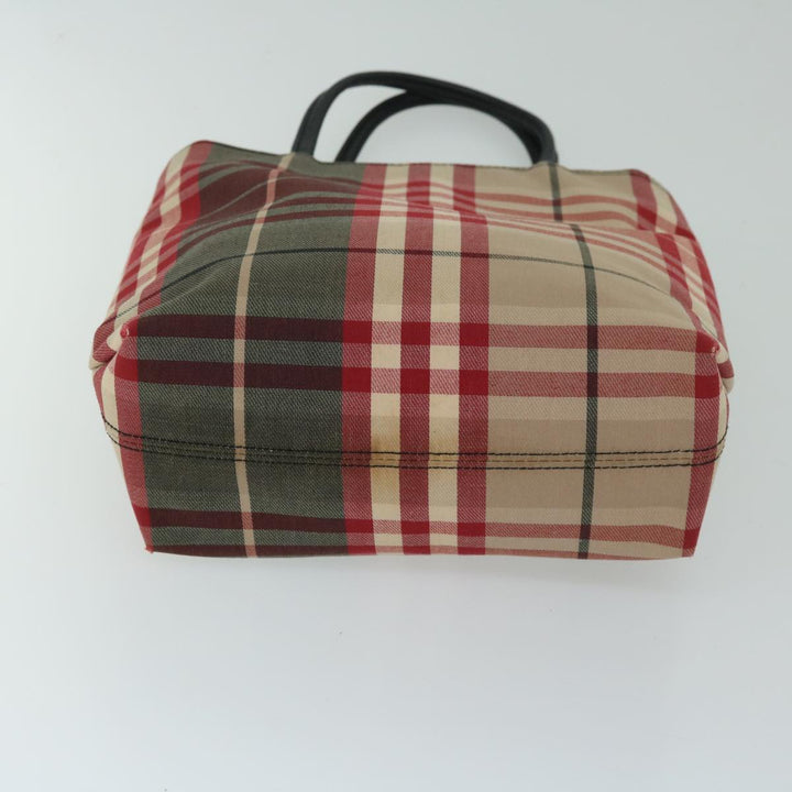 Burberry Nova Check Hand Bag Canvas Red Auth yb523