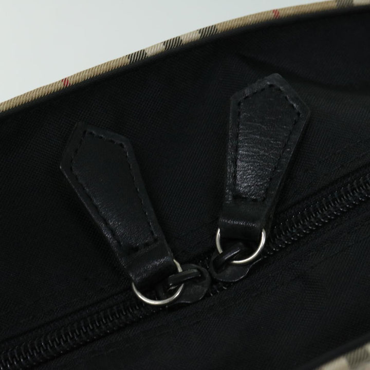 BurberrySs Nova Check Blue Label Tote Bag Nylon Beige Auth yb525