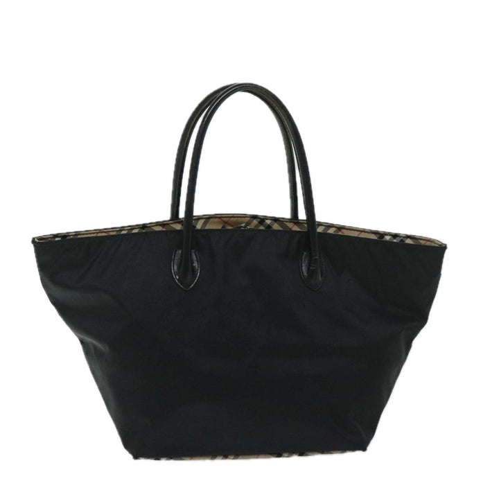BurberrySs Blue Label Hand Bag Nylon Black Auth yb538