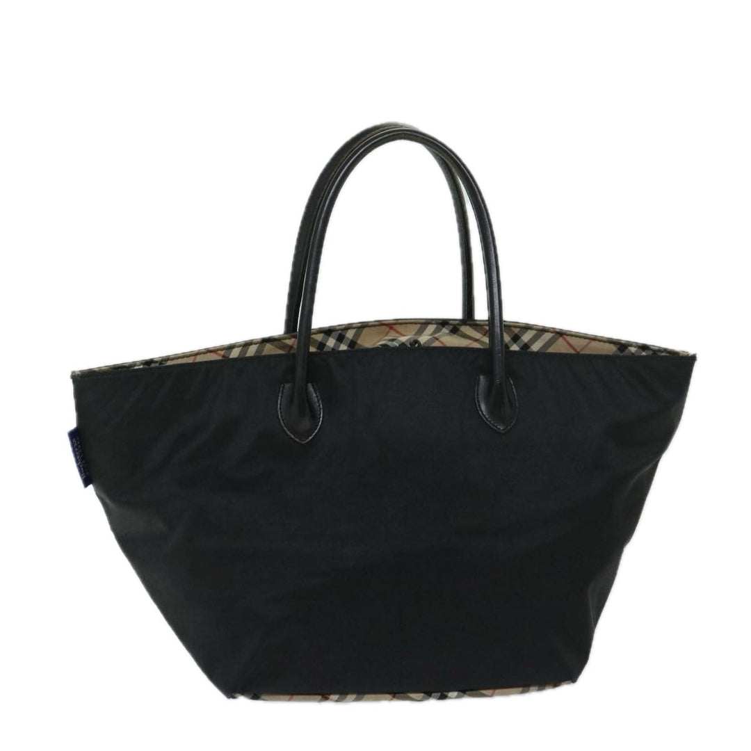 BurberrySs Blue Label Hand Bag Nylon Black Auth yb538