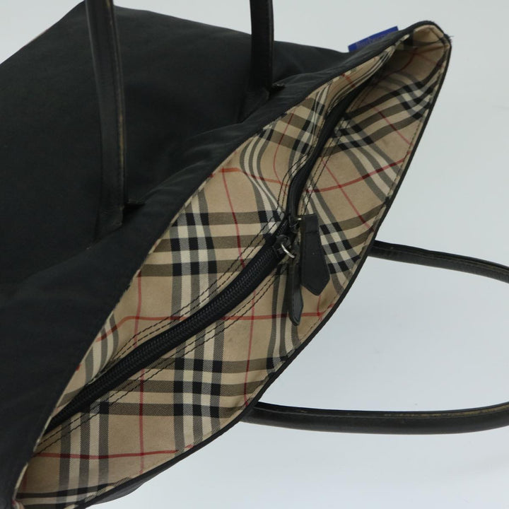 BurberrySs Blue Label Hand Bag Nylon Black Auth yb538