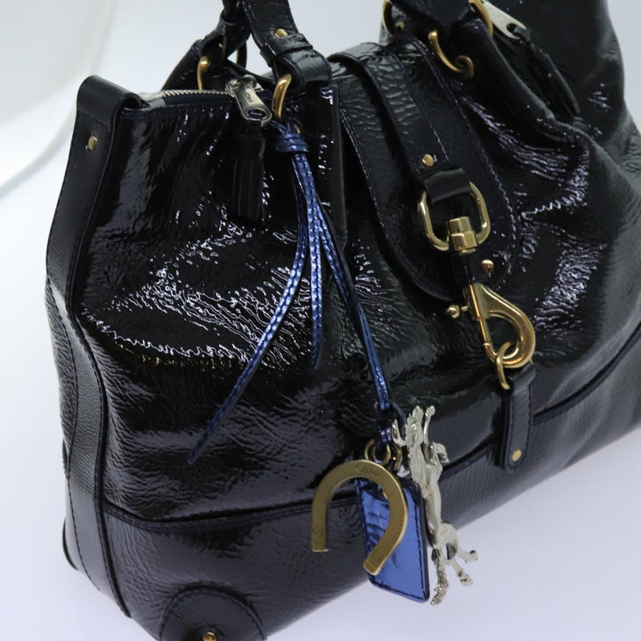 Chloe Kerala Hand Bag Enamel Black yb548