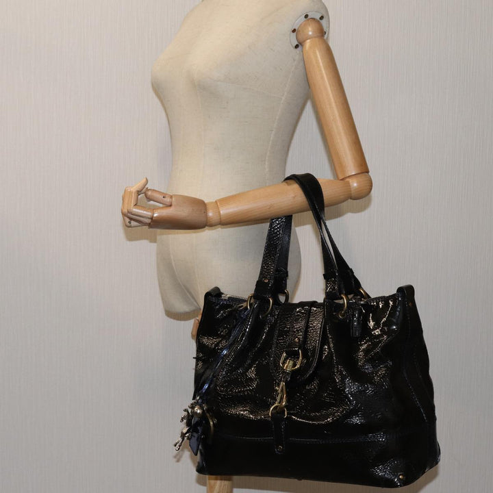 Chloe Kerala Hand Bag Enamel Black yb548