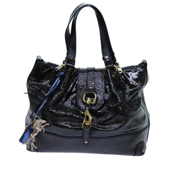 Chloe Kerala Hand Bag Enamel Black yb548