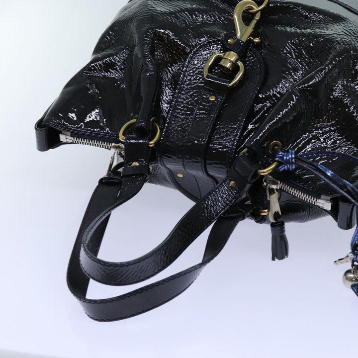 Chloe Kerala Hand Bag Enamel Black yb548