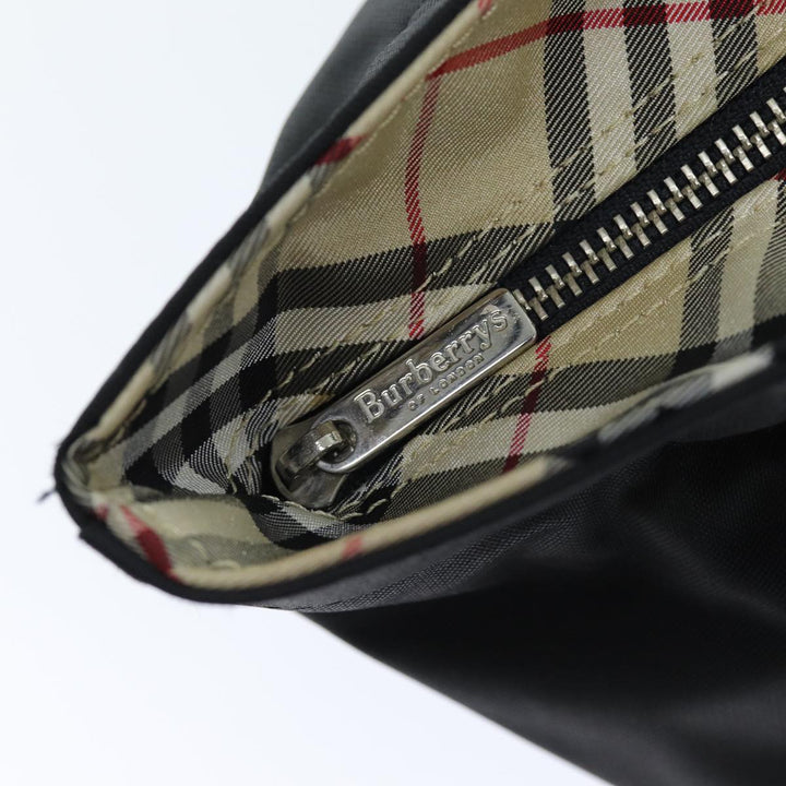 BurberrySs Blue Label Hand Bag Nylon Black Auth yb556