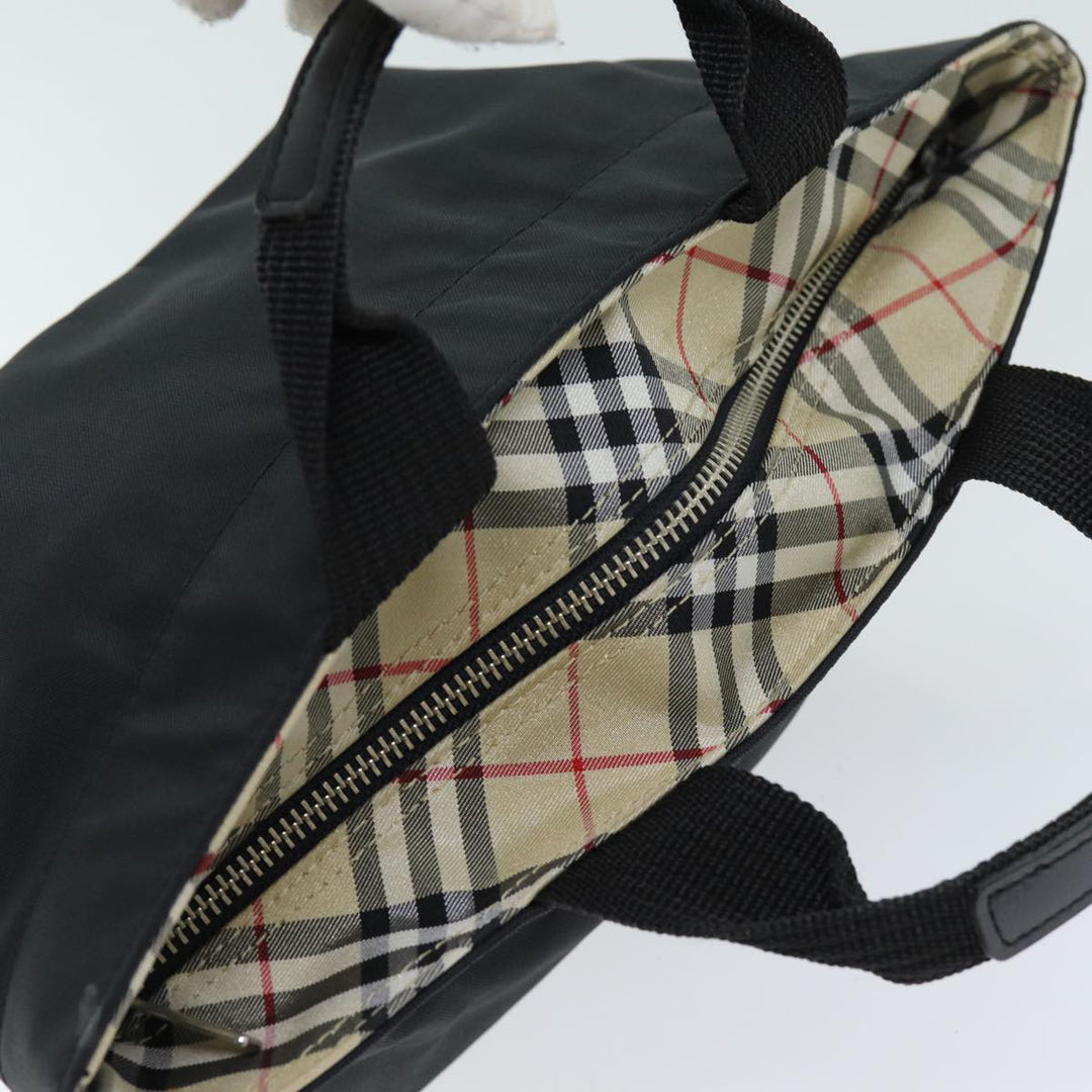 BurberrySs Blue Label Hand Bag Nylon Black Auth yb556