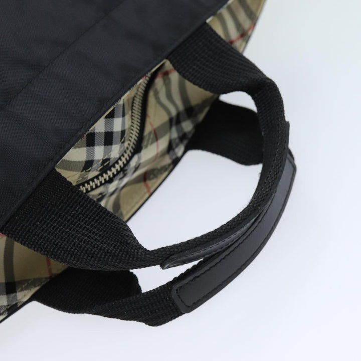 BurberrySs Blue Label Hand Bag Nylon Black Auth yb556
