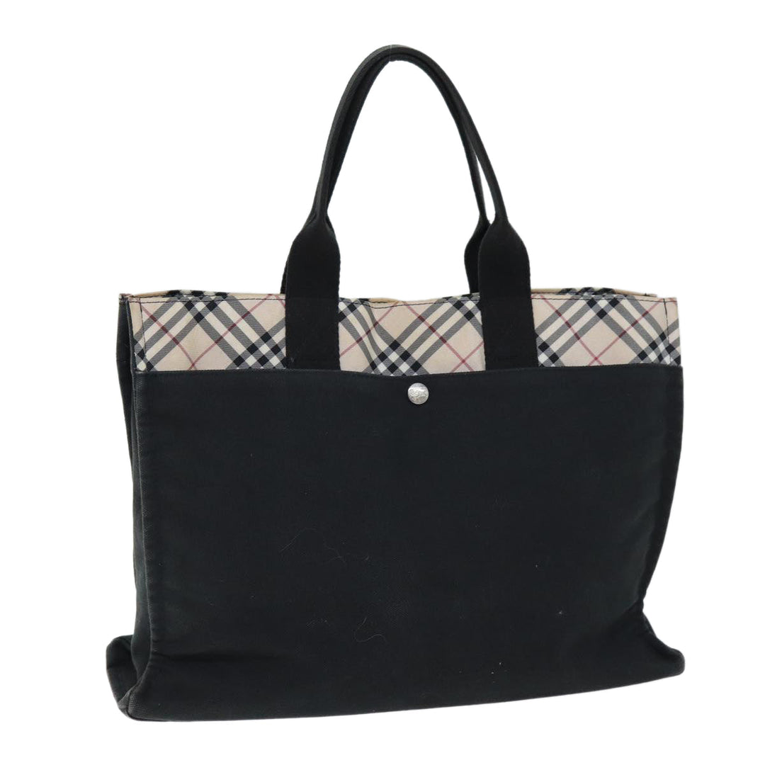 Burberry Nova Check Blue Label Hand Bag Canvas Beige Black Auth yb558