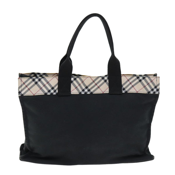 Burberry Nova Check Blue Label Hand Bag Canvas Beige Black Auth yb558