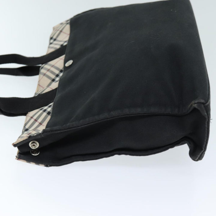 Burberry Nova Check Blue Label Hand Bag Canvas Beige Black Auth yb558