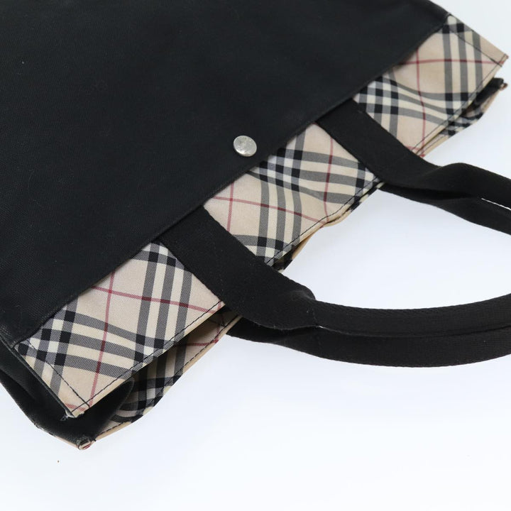 Burberry Nova Check Blue Label Hand Bag Canvas Beige Black Auth yb558