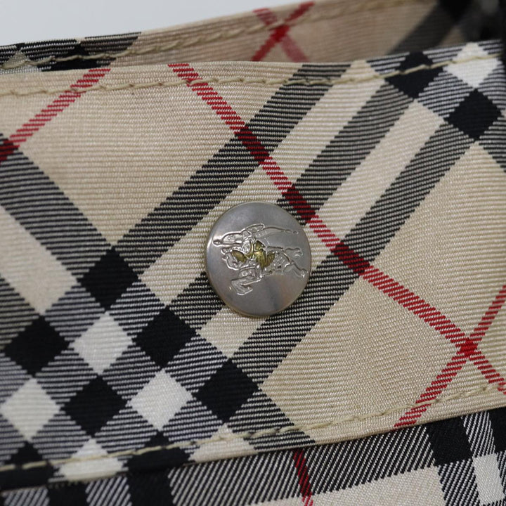 Burberry Nova Check Blue Label Hand Bag Nylon Beige Auth yb561