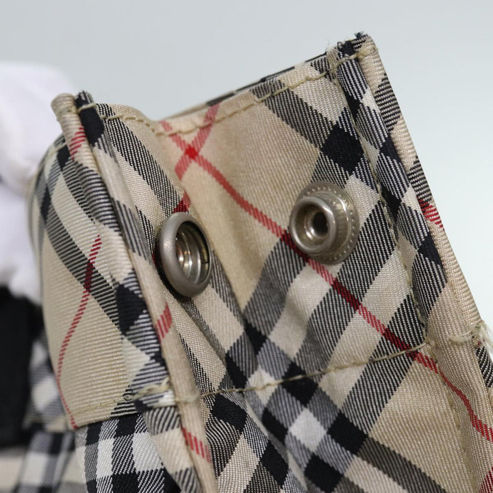 Burberry Nova Check Blue Label Hand Bag Nylon Beige Auth yb561
