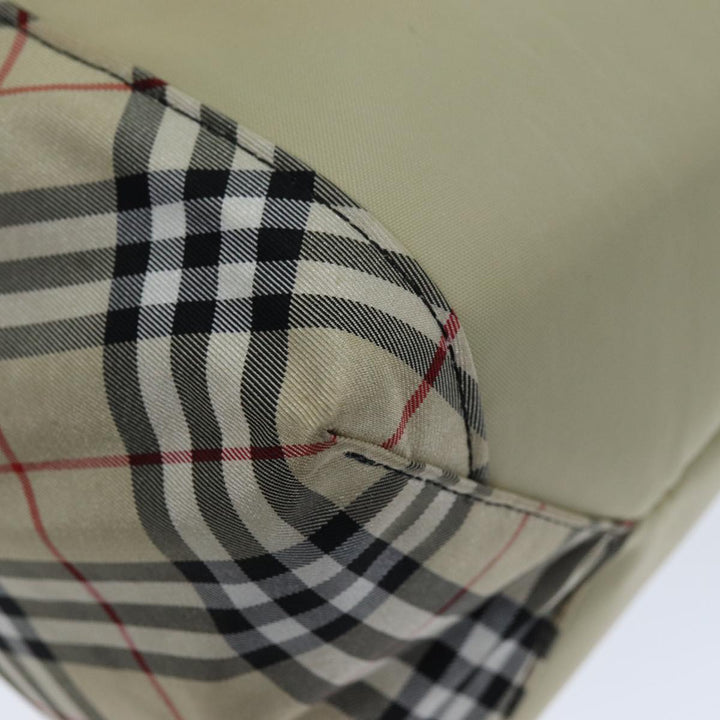 Burberry Nova Check Blue Label Tote Bag Nylon Beige Auth yb562