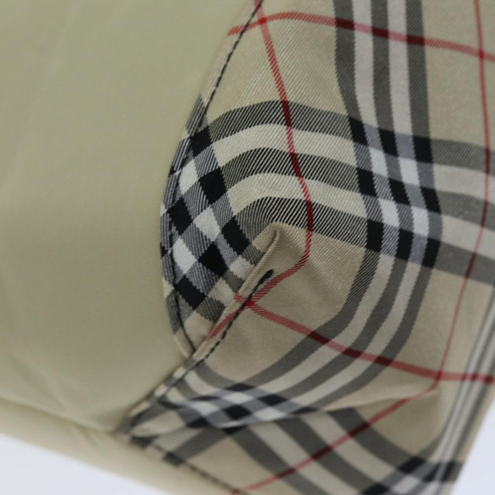 Burberry Nova Check Blue Label Tote Bag Nylon Beige Auth yb562