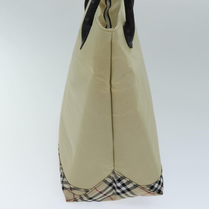 Burberry Nova Check Blue Label Tote Bag Nylon Beige Auth yb562