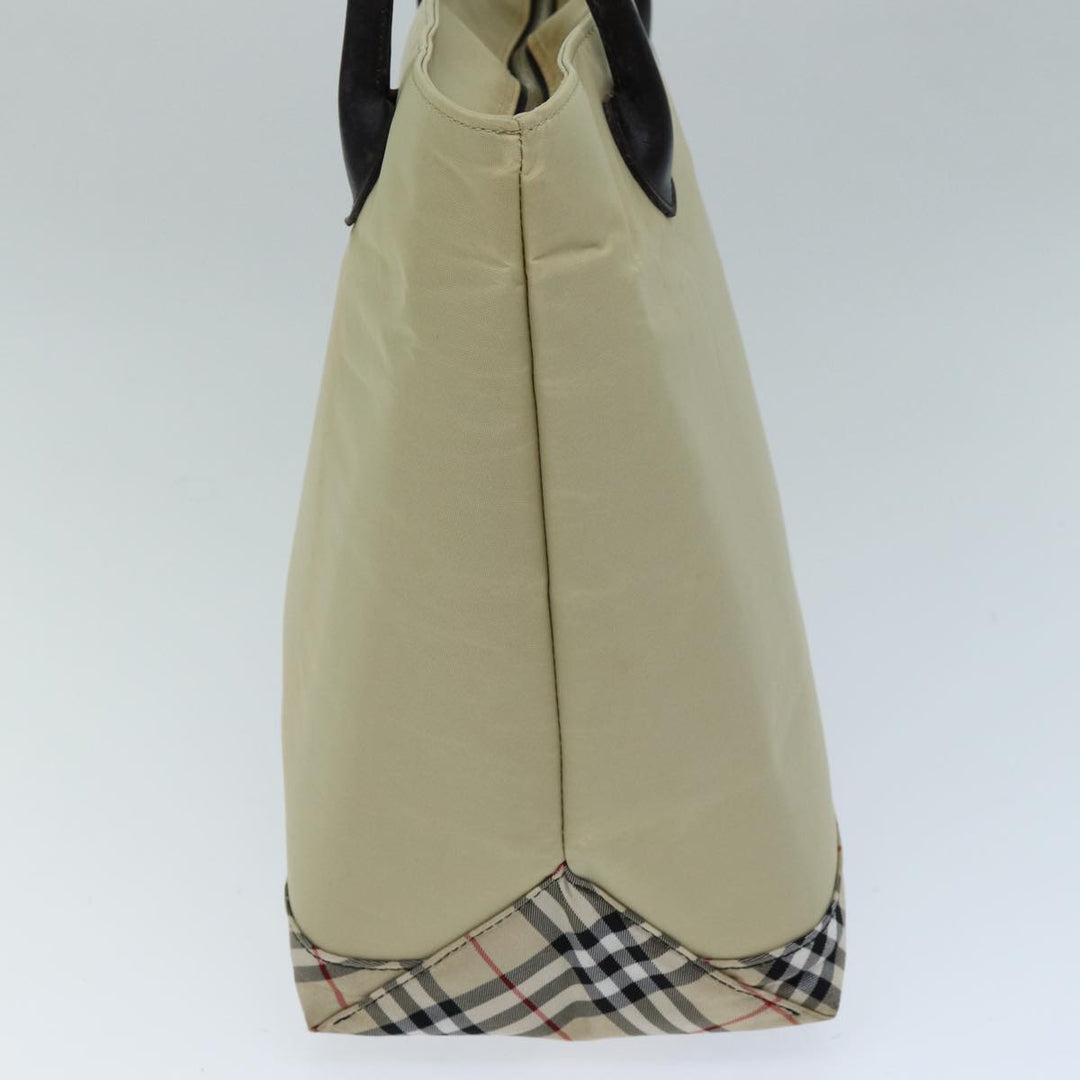 Burberry Nova Check Blue Label Tote Bag Nylon Beige Auth yb562