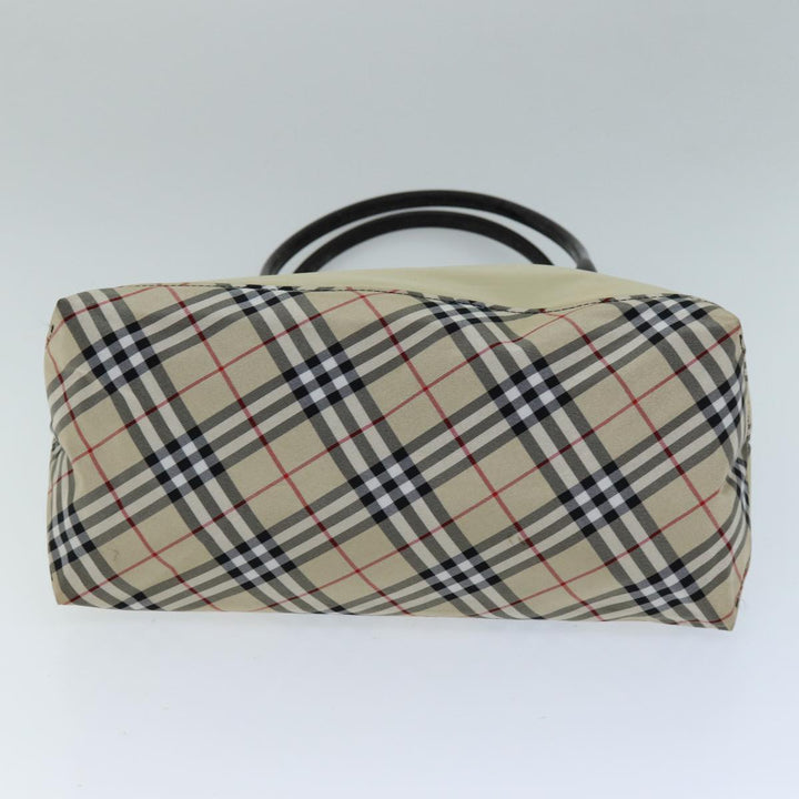 Burberry Nova Check Blue Label Tote Bag Nylon Beige Auth yb562