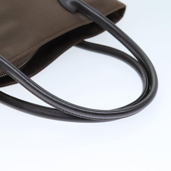 BurberrySs Nova Check Blue Label Hand Bag Nylon Brown Beige Auth yb564