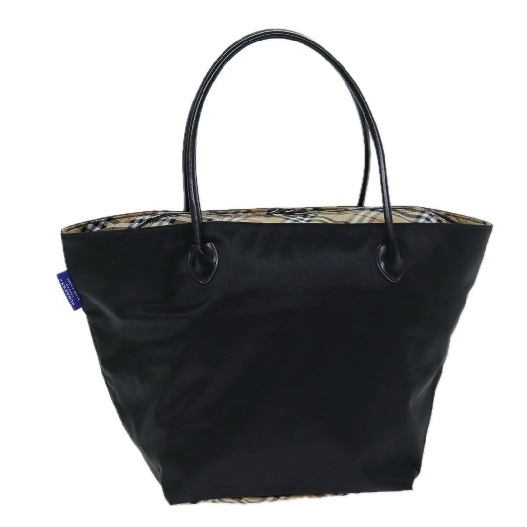 Burberry Nova Check Blue Label Tote Bag Nylon Beige Black Auth yb583