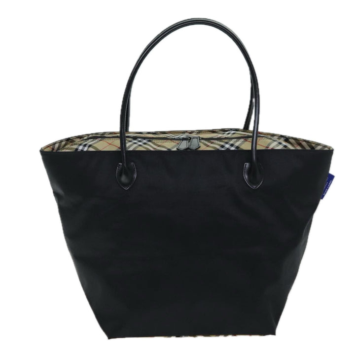 Burberry Nova Check Blue Label Tote Bag Nylon Beige Black Auth yb583