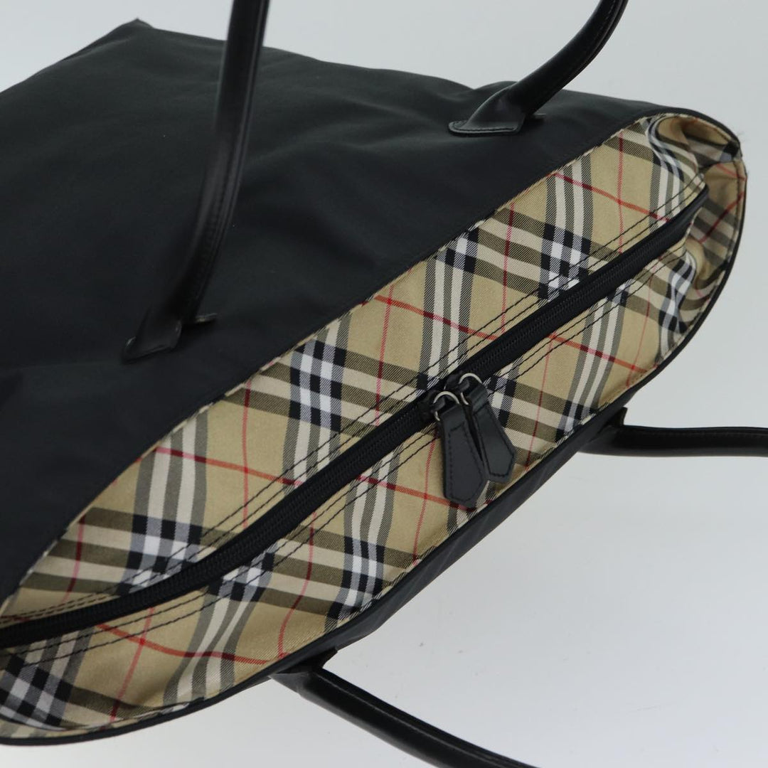 Burberry Nova Check Blue Label Tote Bag Nylon Beige Black Auth yb583