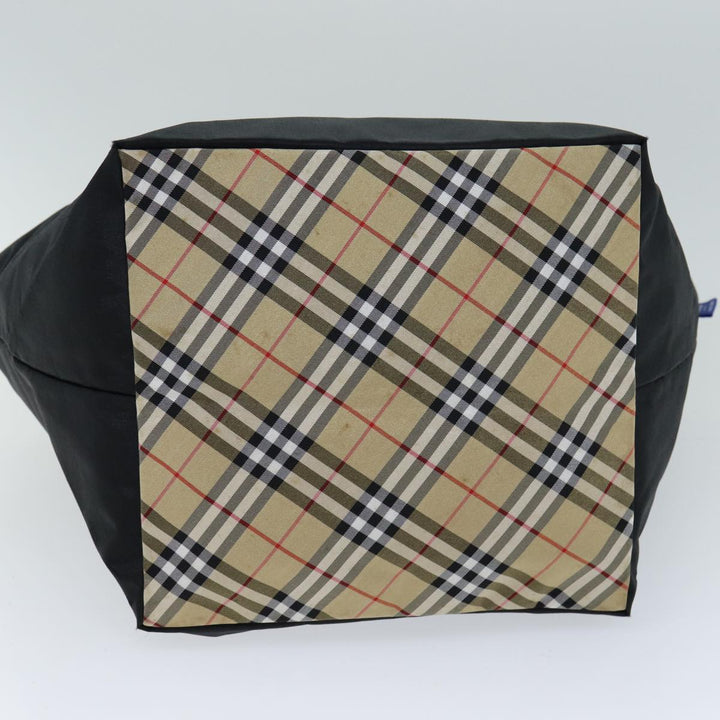 Burberry Nova Check Blue Label Tote Bag Nylon Beige Black Auth yb583