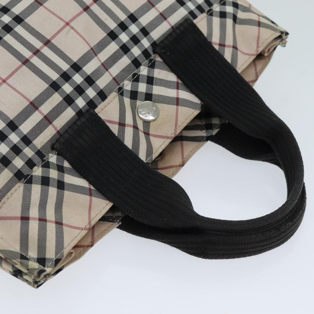 Burberry Nova Check Blue Label Hand Bag Nylon Beige Auth yb584