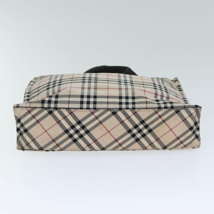 Burberry Nova Check Blue Label Hand Bag Nylon Beige Auth yb584