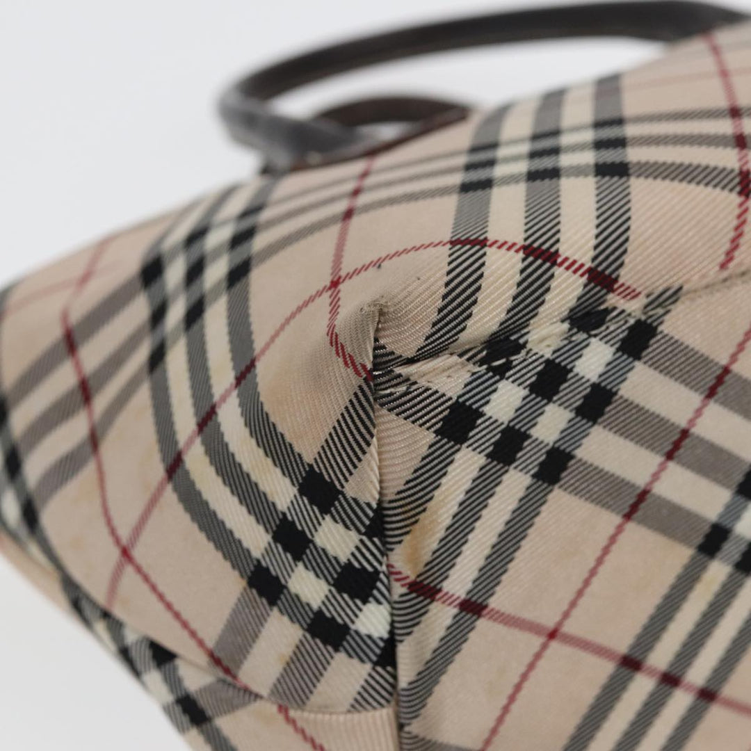 Top Quality BurberrySs Nova Check Hand Bag Canvas Beige Auth yb587