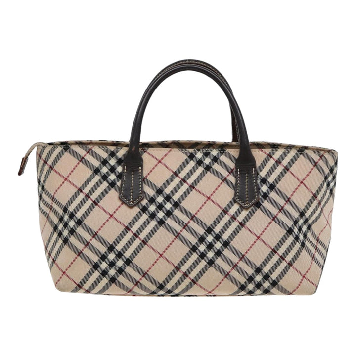 BurberrySs Nova Check Hand Bag Canvas Beige Auth yb587
