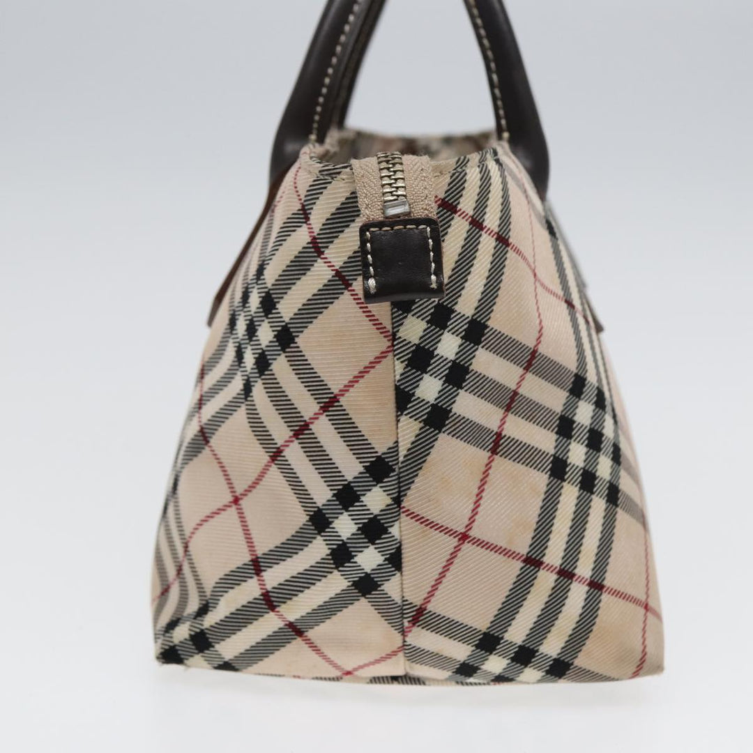 BurberrySs Nova Check Hand Bag Canvas Beige Auth yb587