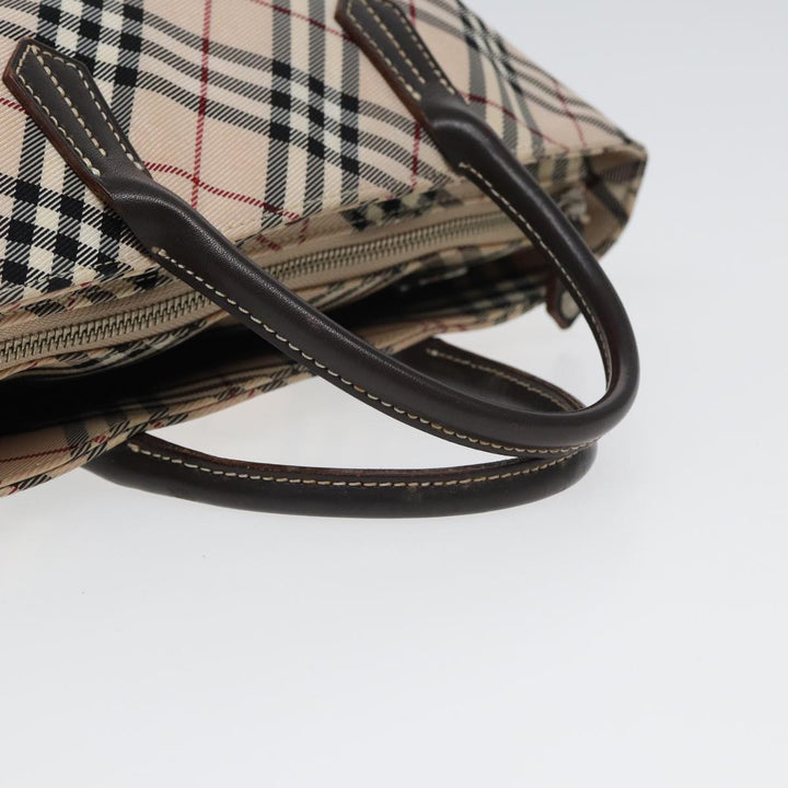 BurberrySs Nova Check Hand Bag Canvas Beige Auth yb587
