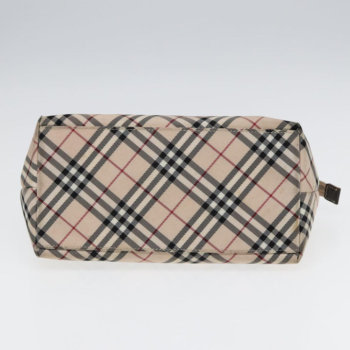 BurberrySs Nova Check Hand Bag Canvas Beige Auth yb587