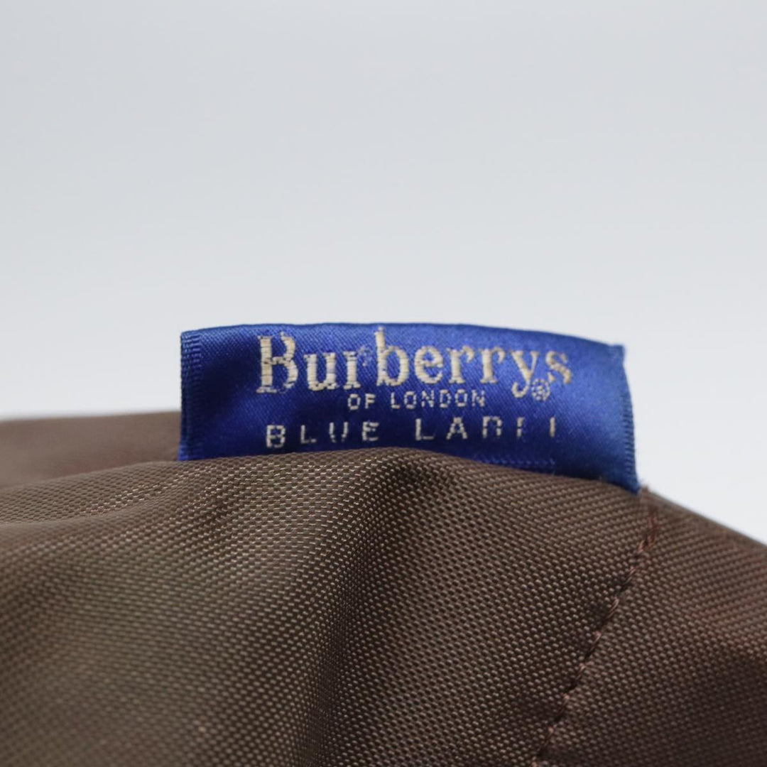 BurberrySs Nova Check Blue Label Hand Bag Canvas Brown Auth yb594